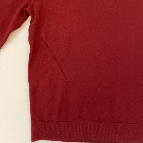 CO Short Sleeve Cashmere Sweater in Red Bordeaux XS Quiet Luxury Minimalist $595 - Picture 8 of 13